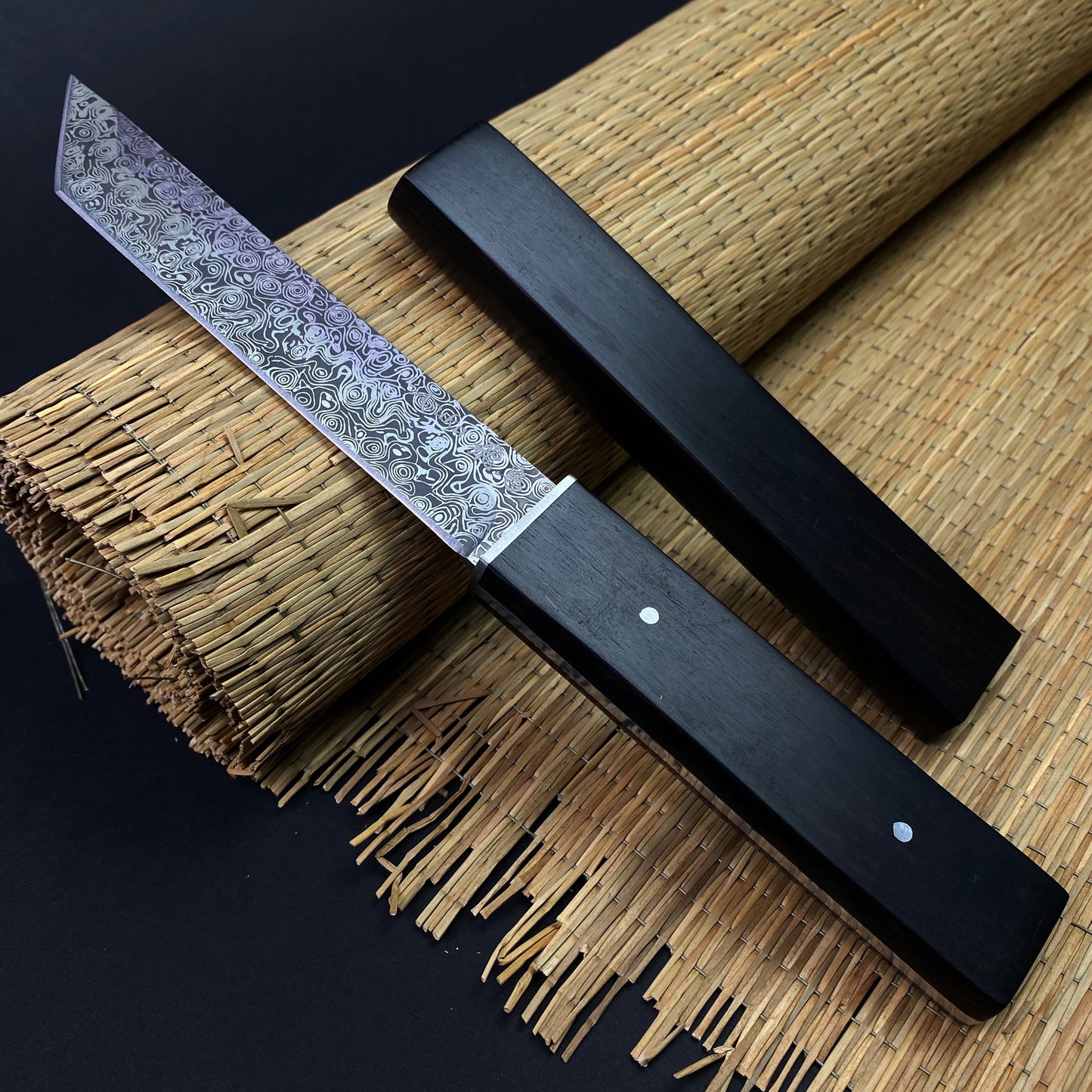 Buy Asuka Suterusu Damascus Modern Tanto Knife Online - Musashi Swords