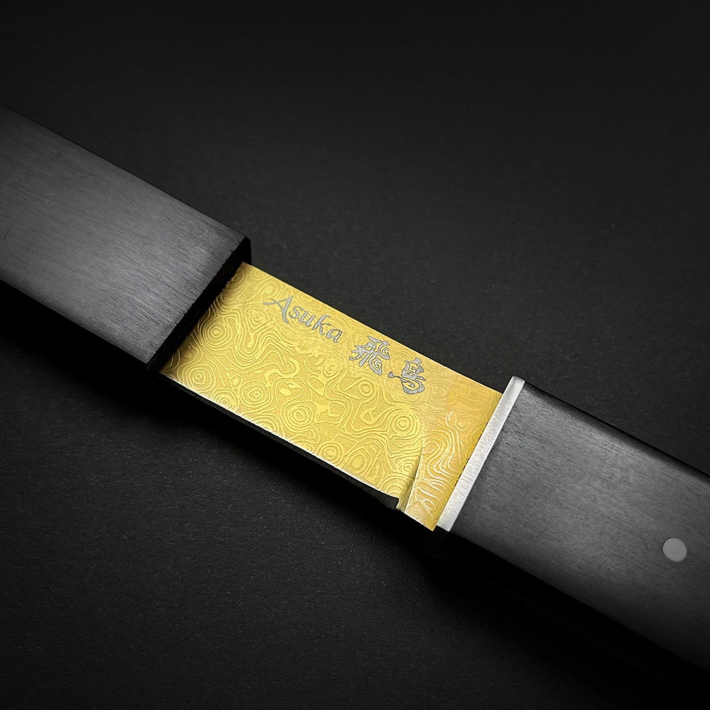 Tanto Knife for Sale: Asuka Gold Damascus Tanto Knife - Musashi Swords